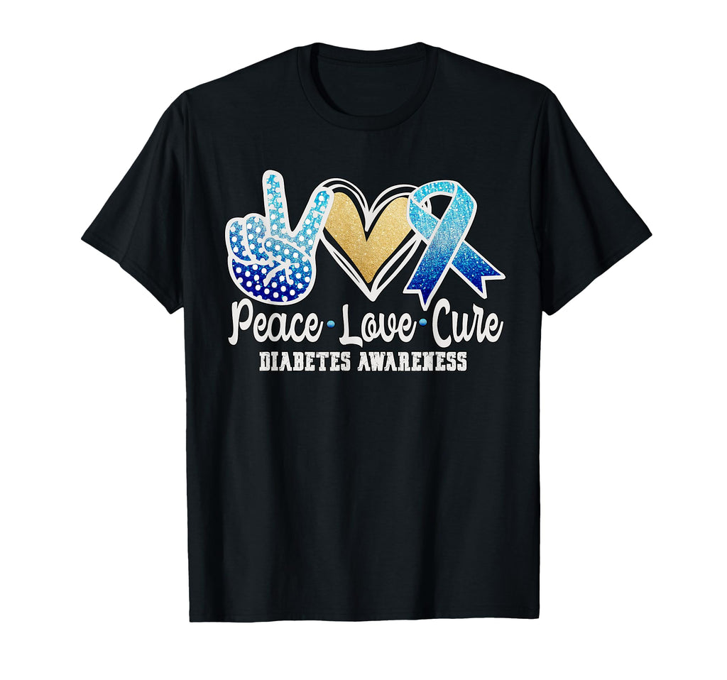 Peace Love Cure Ribbon Diabetes Sweatshirt - Trendy Graphic Unisex - T-Shirt, Sweatshirt, Hoodie