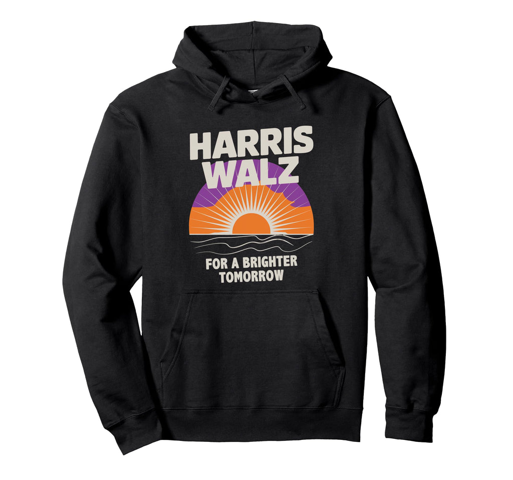 Harris Walz 2024 Boho Sunrise Hoodie - Minimalist Print for Adults - T-Shirt, Sweatshirt, Hoodie