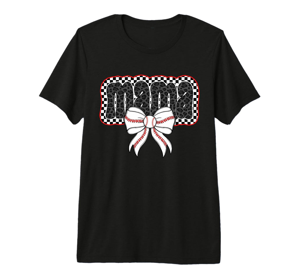 Mama Coquette Bow Baseball Cheer T-Shirt - Casual Everyday Wear Men Women - T-Shirt, Sweatshirt, Hoodie