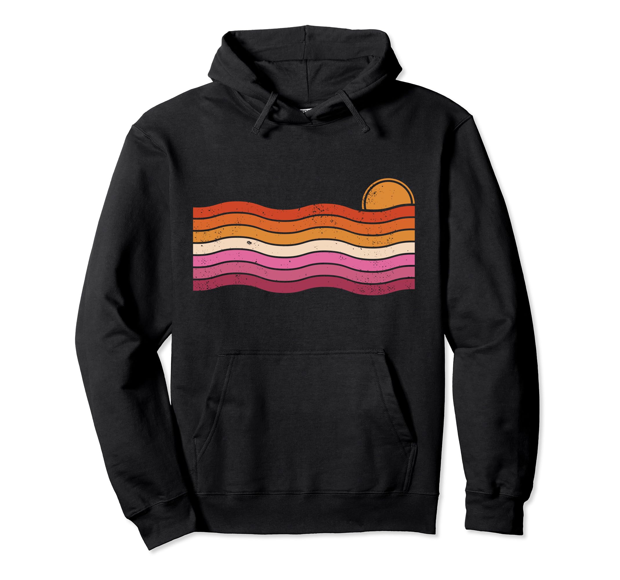 Subtle Lesbian Pride Flag Sunset Hoodie - Trendy Graphic Unisex - T-Shirt, Sweatshirt, Hoodie