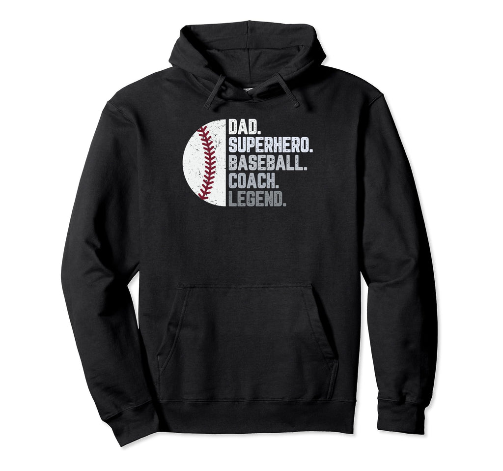 Baseball Coach Dad Dad Superhero Hoodie - Minimalist Print for Adults - T-Shirt, Sweatshirt, Hoodie