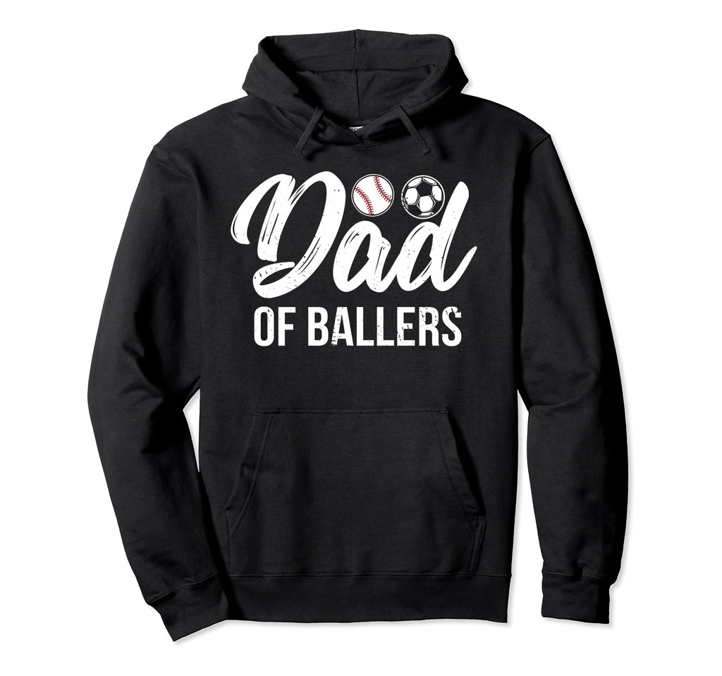 Dad Ballers Father Son Soccer Hoodie - Minimalist Print for Adults - T-Shirt, Sweatshirt, Hoodie