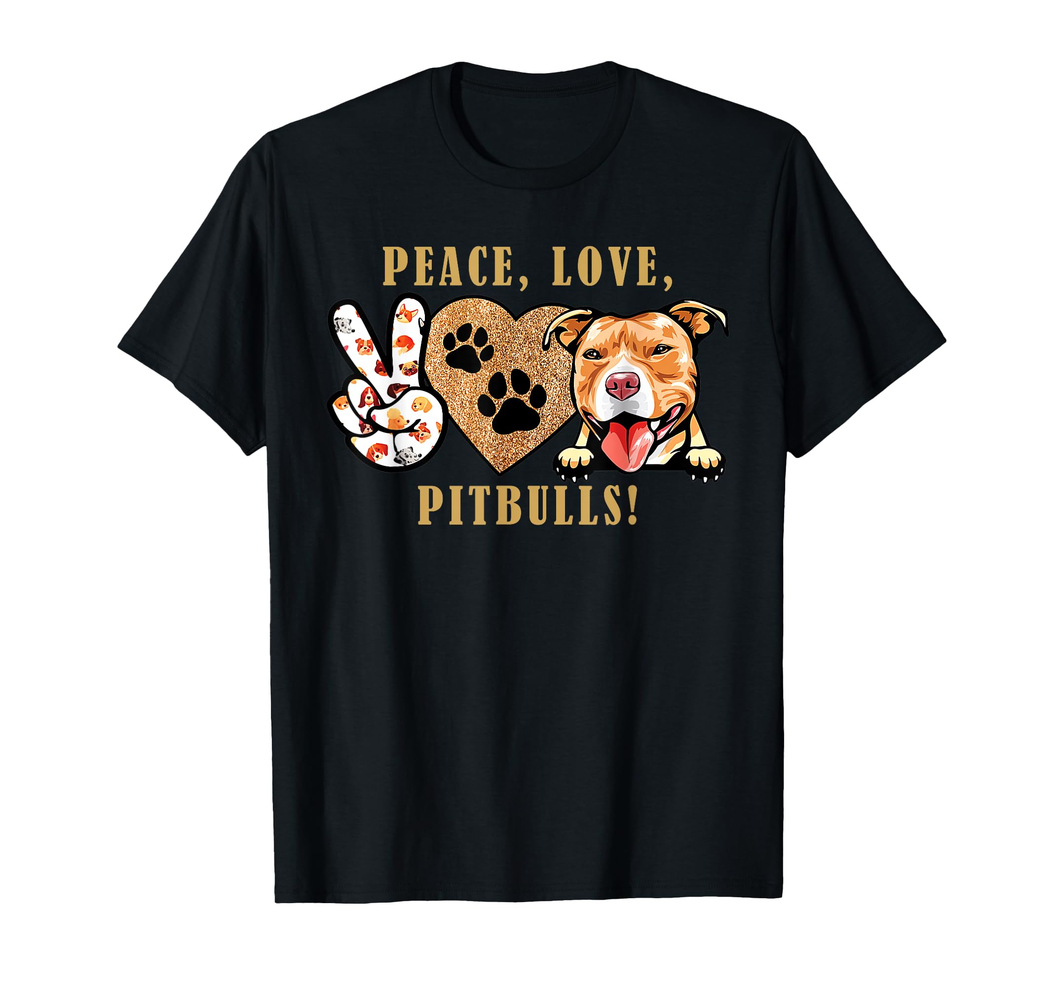 Peace Love Pit Bulls Rescue Adoption T-Shirt - Custom Art Print Unisex - T-Shirt, Sweatshirt, Hoodie