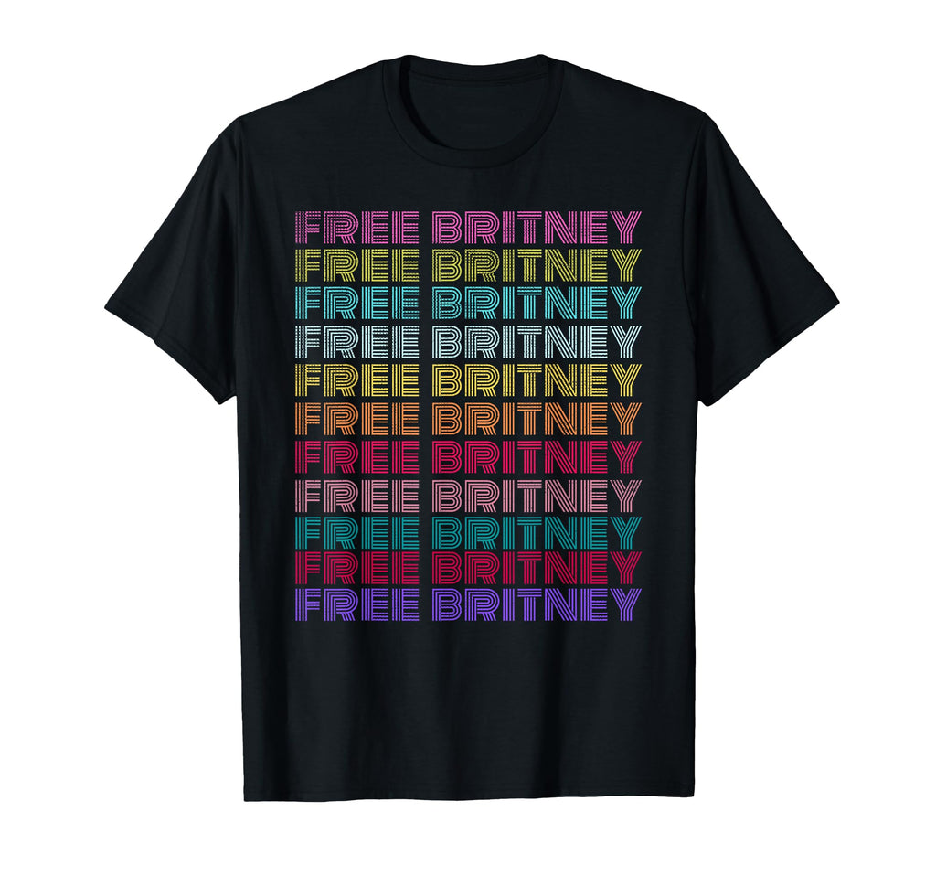 Free Britney Rainbow Distressed T-Shirt - Minimalist Print Unisex - T-Shirt, Sweatshirt, Hoodie