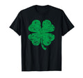 Distressed Green Four Leaf Clover T-Shirt - Casual Everyday Wear Men Women - T-Shirt, Sweatshirt, Hoodie