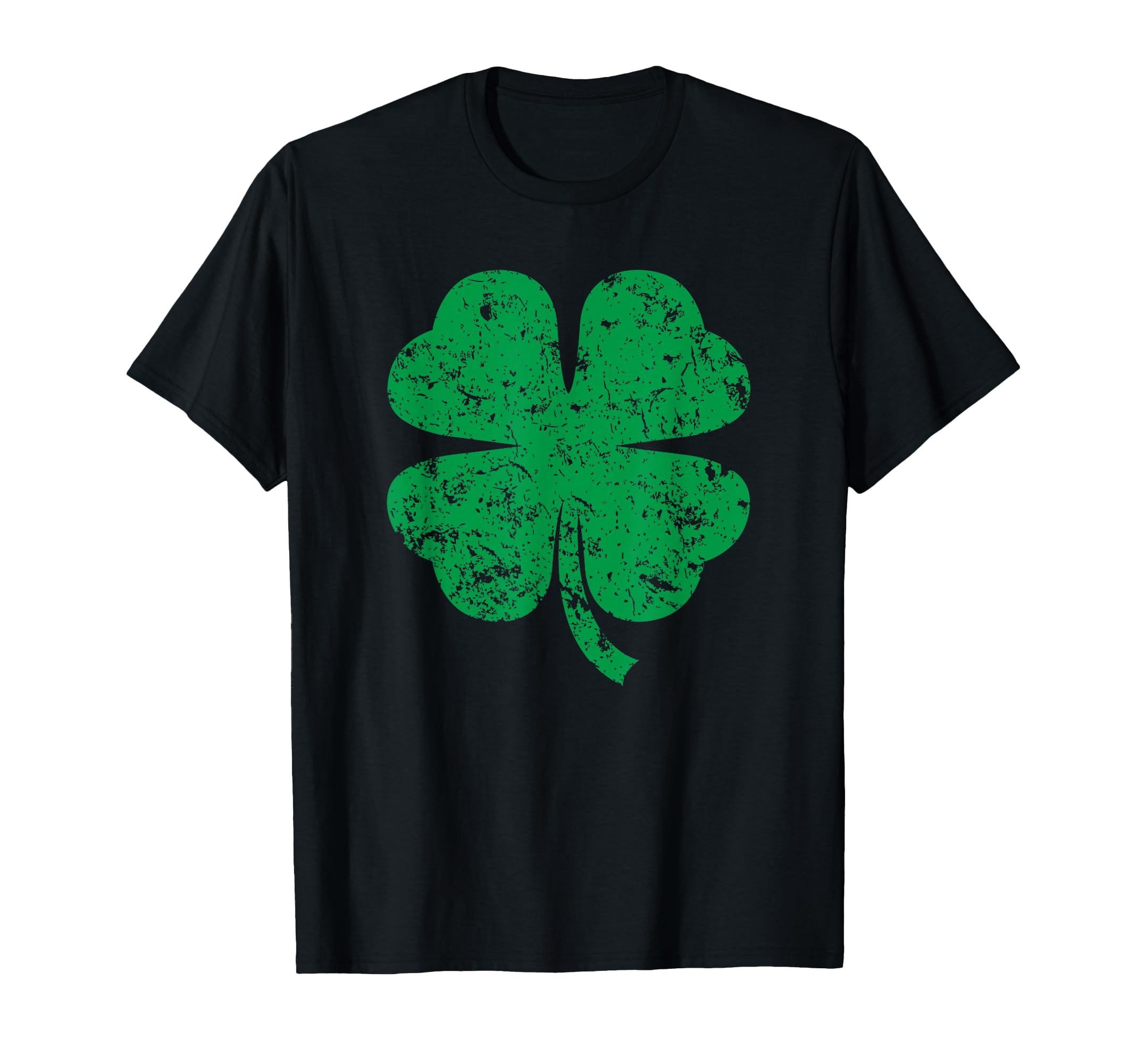 Distressed Green Four Leaf Clover T-Shirt - Casual Everyday Wear Men Women - T-Shirt, Sweatshirt, Hoodie