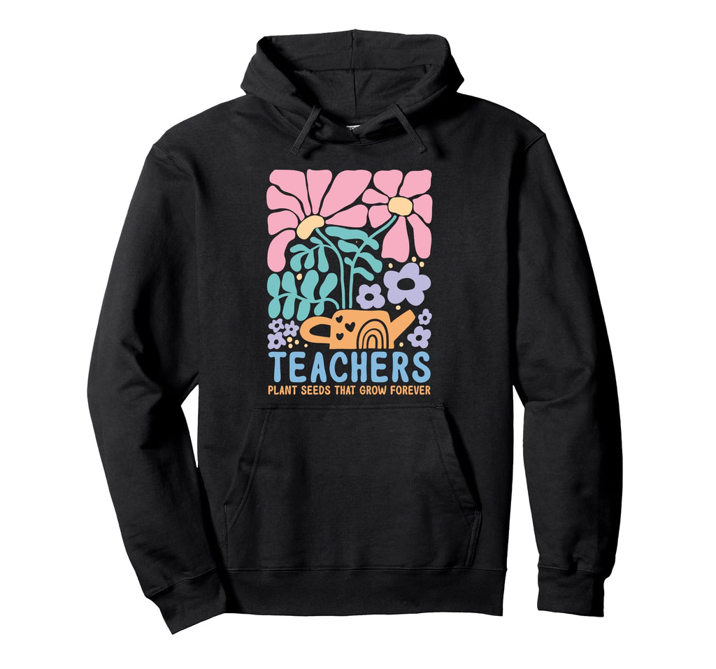 Teacher Boho Floral Aesthetic Hoodie - Streetwear Style for Adults - T-Shirt, Sweatshirt, Hoodie