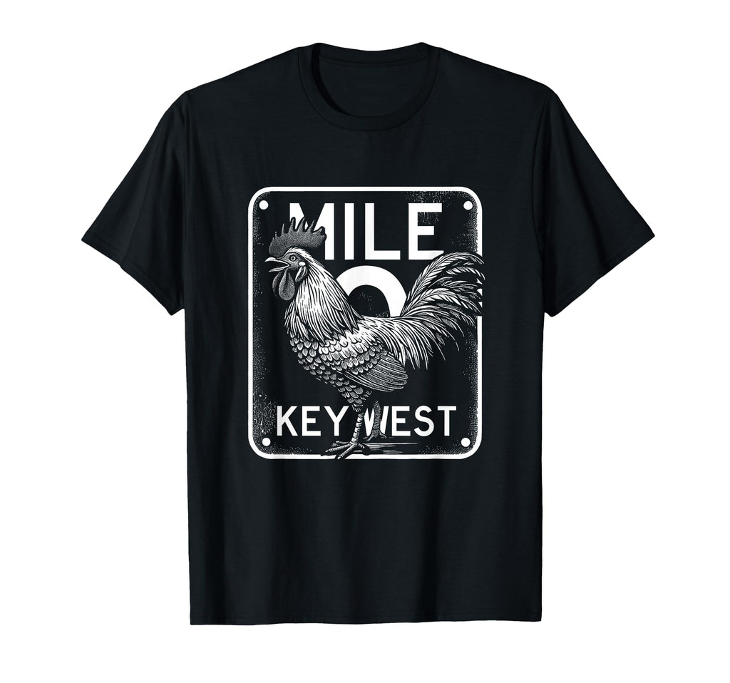 Key West Florida Chicken Mile 0 T-Shirt - Minimalist Print for Adults - T-Shirt, Sweatshirt, Hoodie
