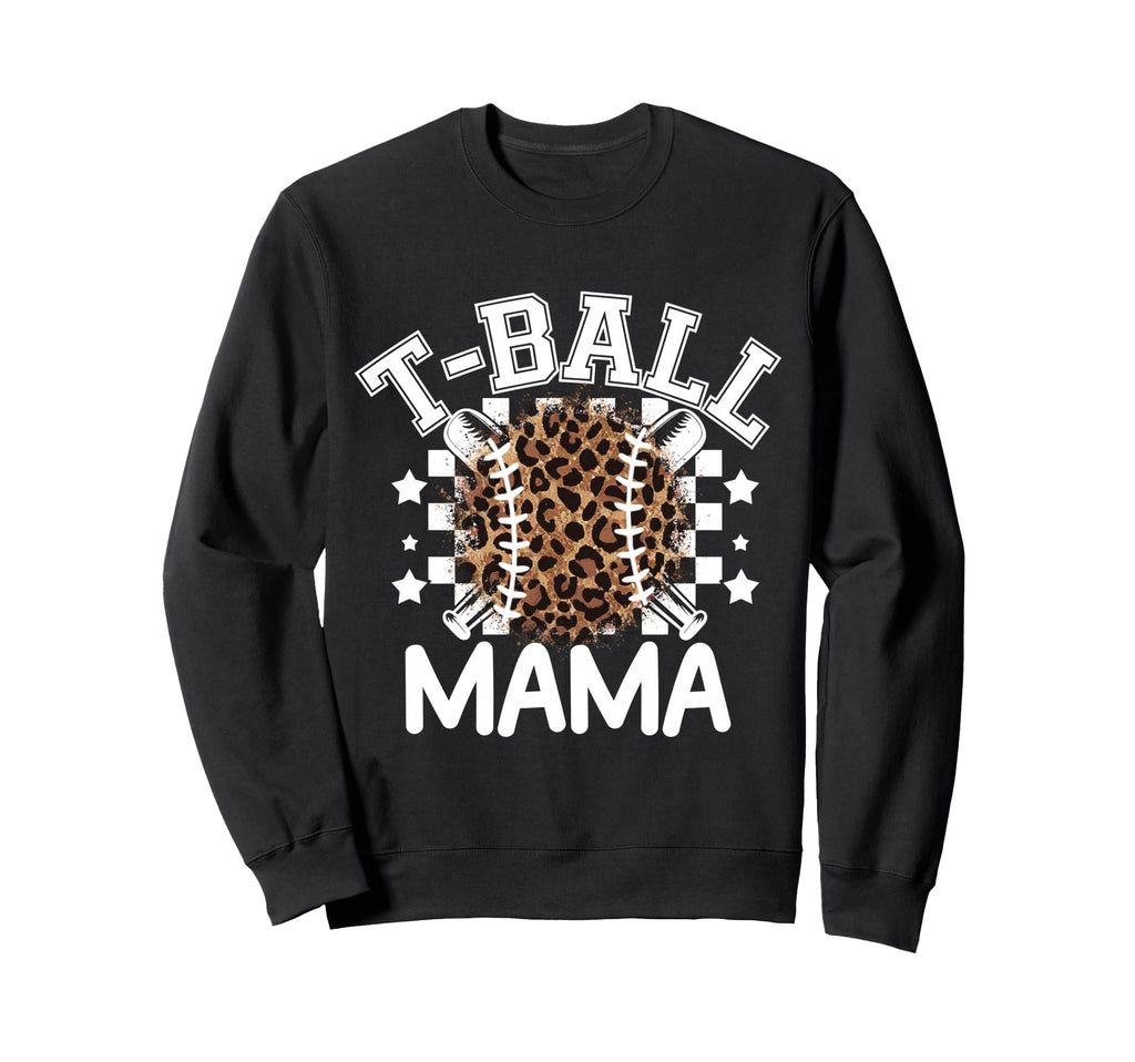 T Ball Teeball Mama Leopard Cheetah Sweatshirt - Unique Graphic for Adults - T-Shirt, Sweatshirt, Hoodie