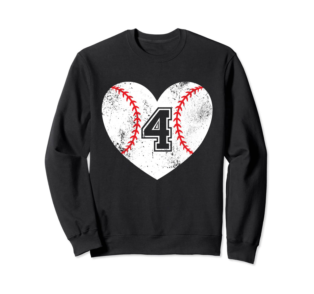 Baseball Heart Player 4 Baseball Sweatshirt - Minimalist Print for Adults - T-Shirt, Sweatshirt, Hoodie