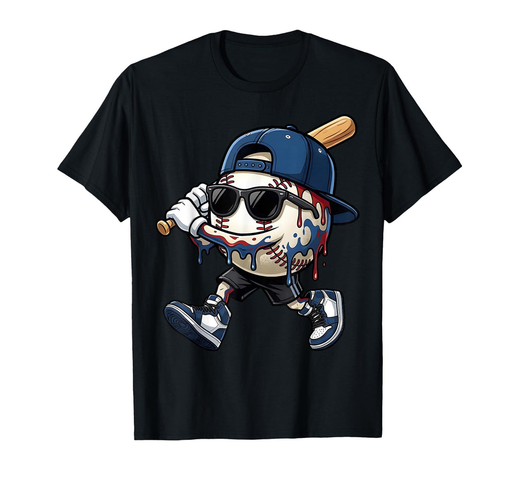 Baseball Drip Ice Cream Drip Funny T-Shirt - Aesthetic Graphic Men Women - T-Shirt, Sweatshirt, Hoodie