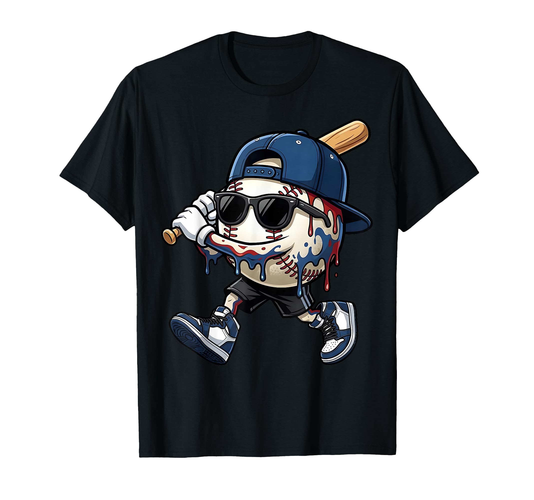 Baseball Drip Ice Cream Drip Funny T-Shirt - Aesthetic Graphic Men Women - T-Shirt, Sweatshirt, Hoodie