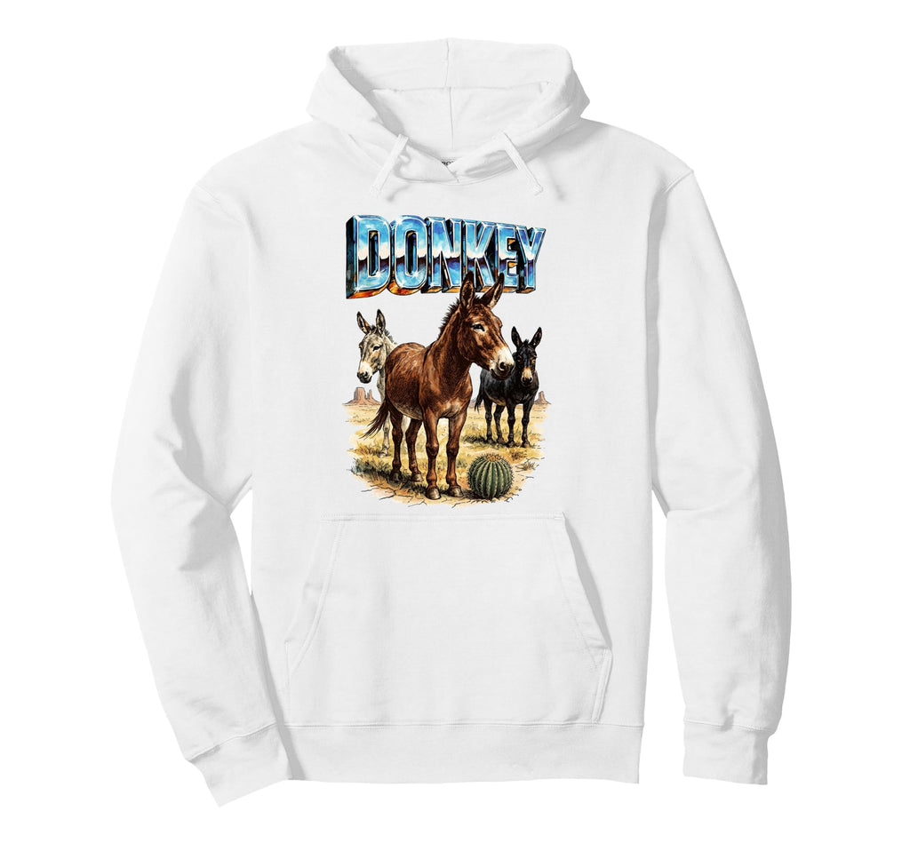 Donkey 70S 90S Donkey Silly Farm Hoodie - Streetwear Style for Adults - T-Shirt, Sweatshirt, Hoodie