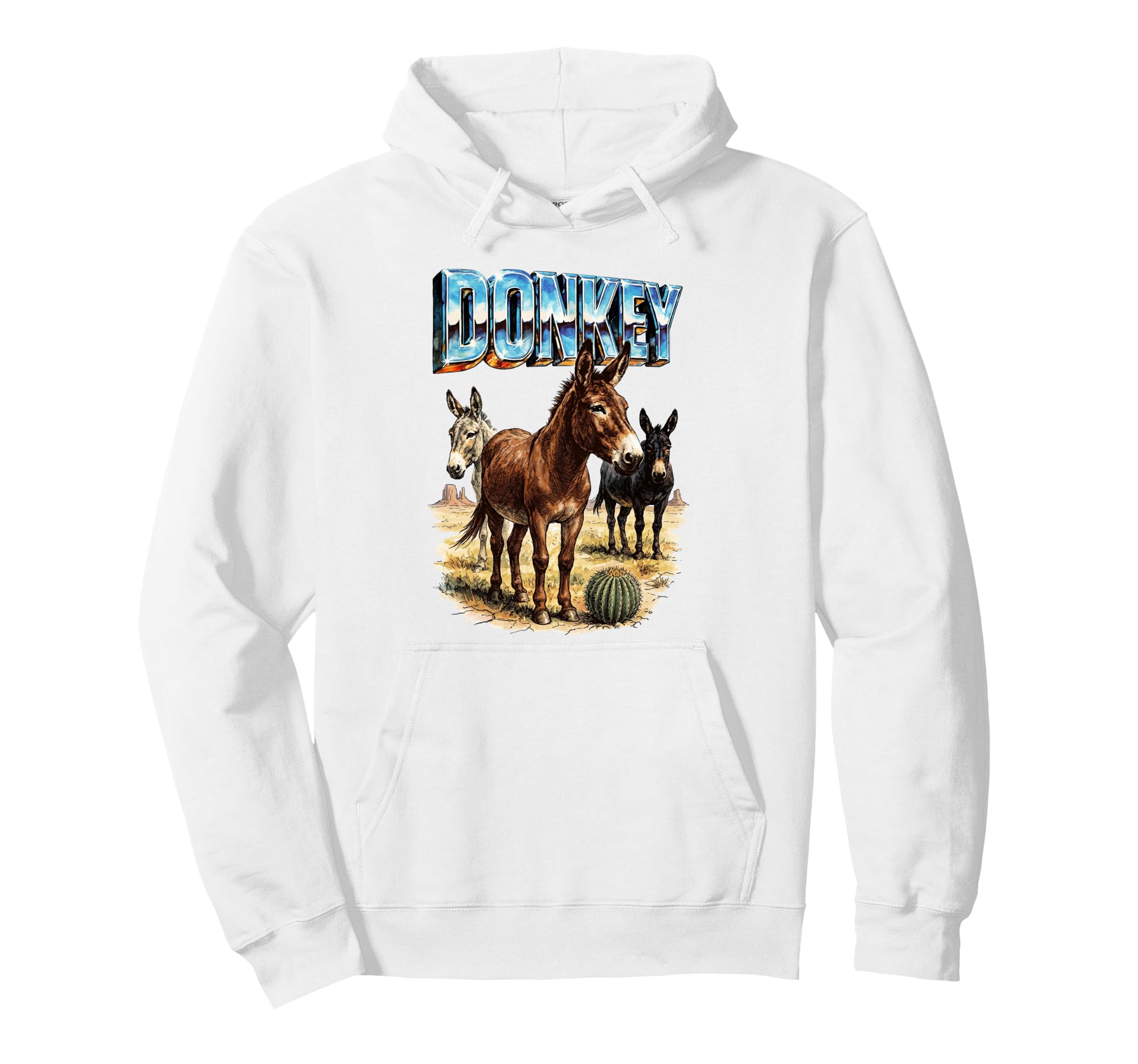 Donkey 70S 90S Donkey Silly Farm Hoodie - Streetwear Style for Adults - T-Shirt, Sweatshirt, Hoodie