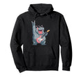 Hippo Rock Music Guitarist Funny Animal Hoodie - Unique Graphic for Adults - T-Shirt, Sweatshirt, Hoodie
