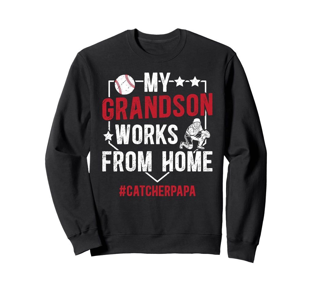 Baseball Catcher Papa Proud Papa Sweatshirt - Minimalist Print Men Women - T-Shirt, Sweatshirt, Hoodie