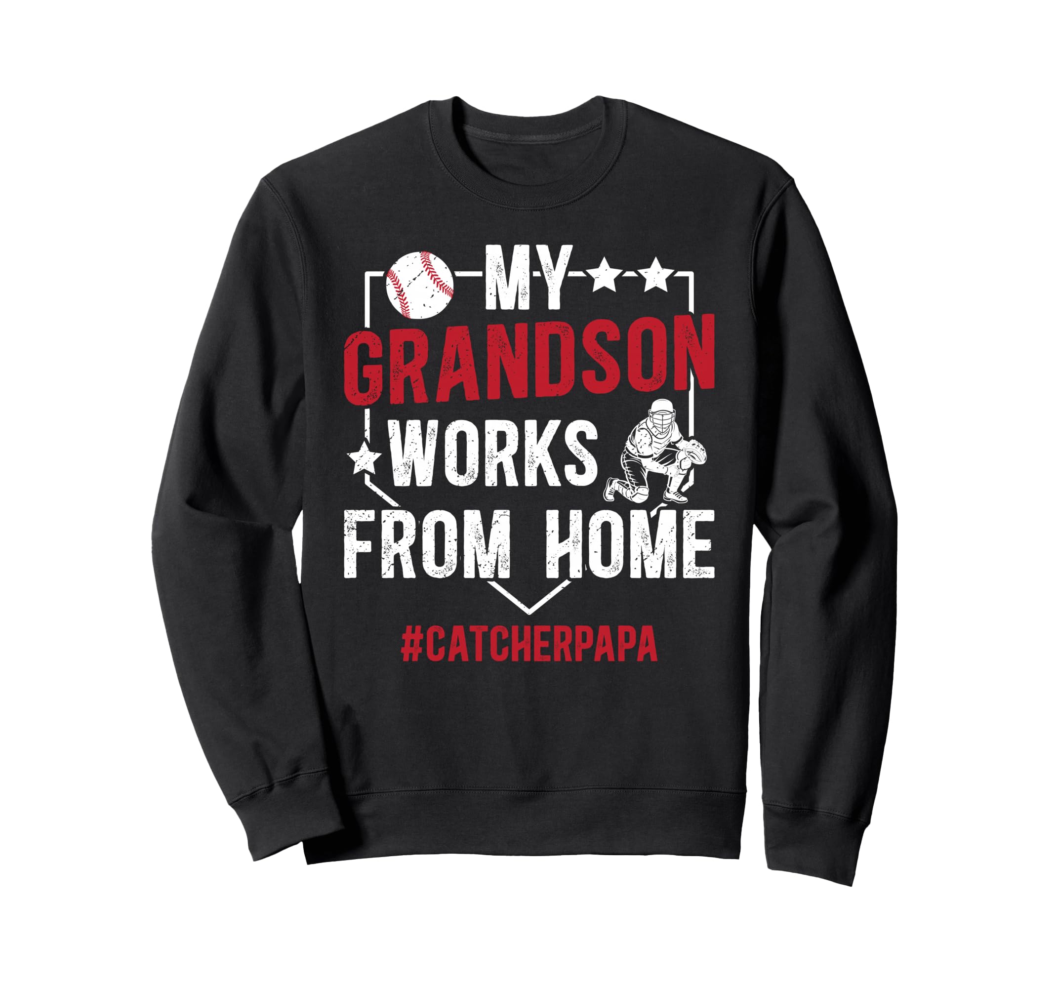 Baseball Catcher Papa Proud Papa Sweatshirt - Minimalist Print Men Women - T-Shirt, Sweatshirt, Hoodie
