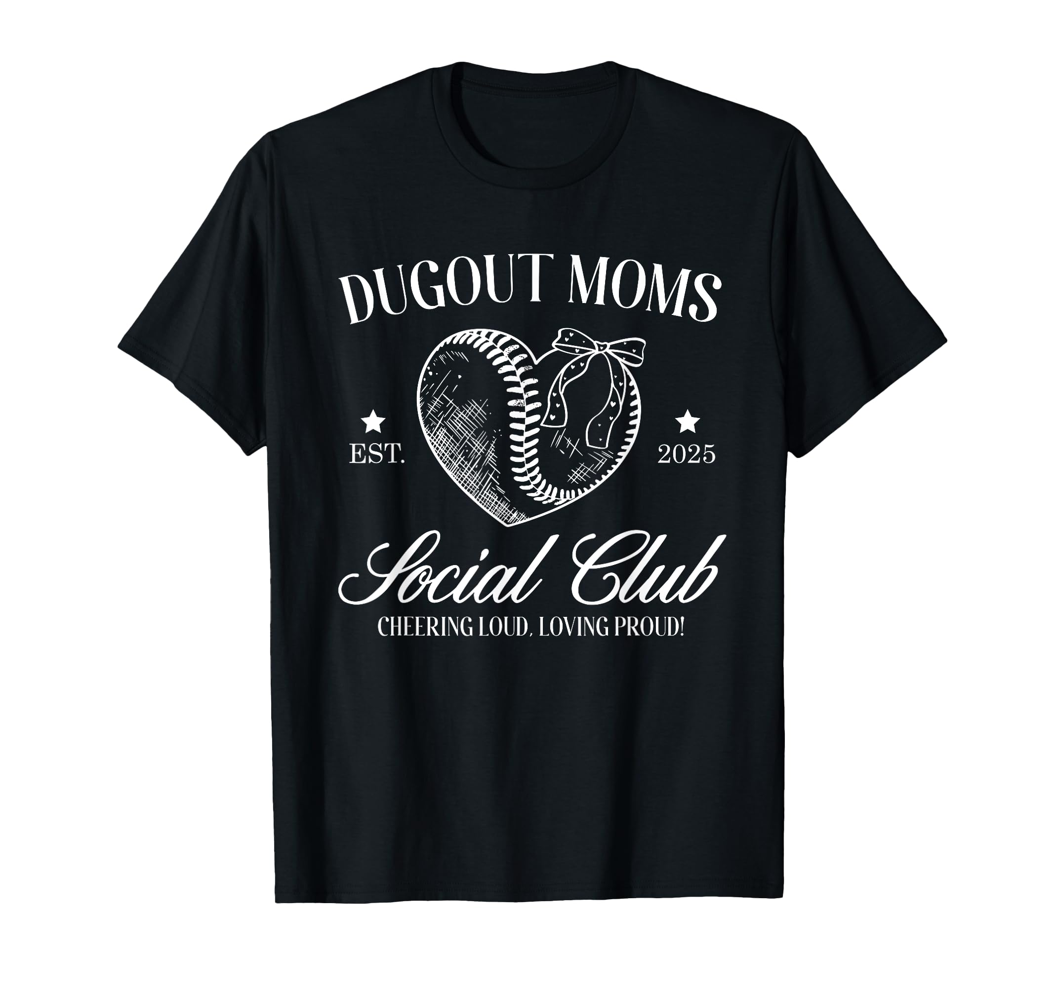 Dugout Moms Baseball Heart Social T-Shirt - Custom Art Print Men Women - T-Shirt, Sweatshirt, Hoodie