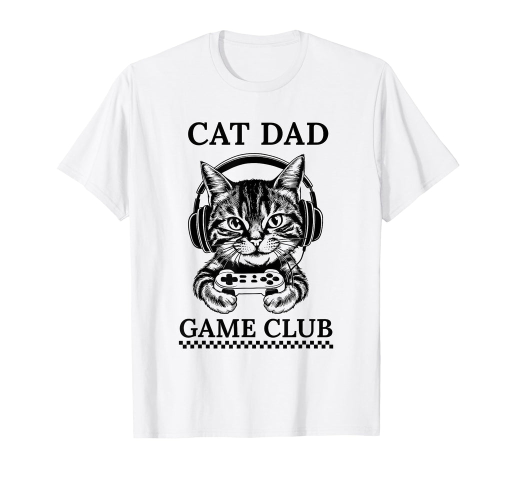 Cat Dad Gamer Club Funny Gaming Cat T-Shirt - Minimalist Print for Adults - T-Shirt, Sweatshirt, Hoodie