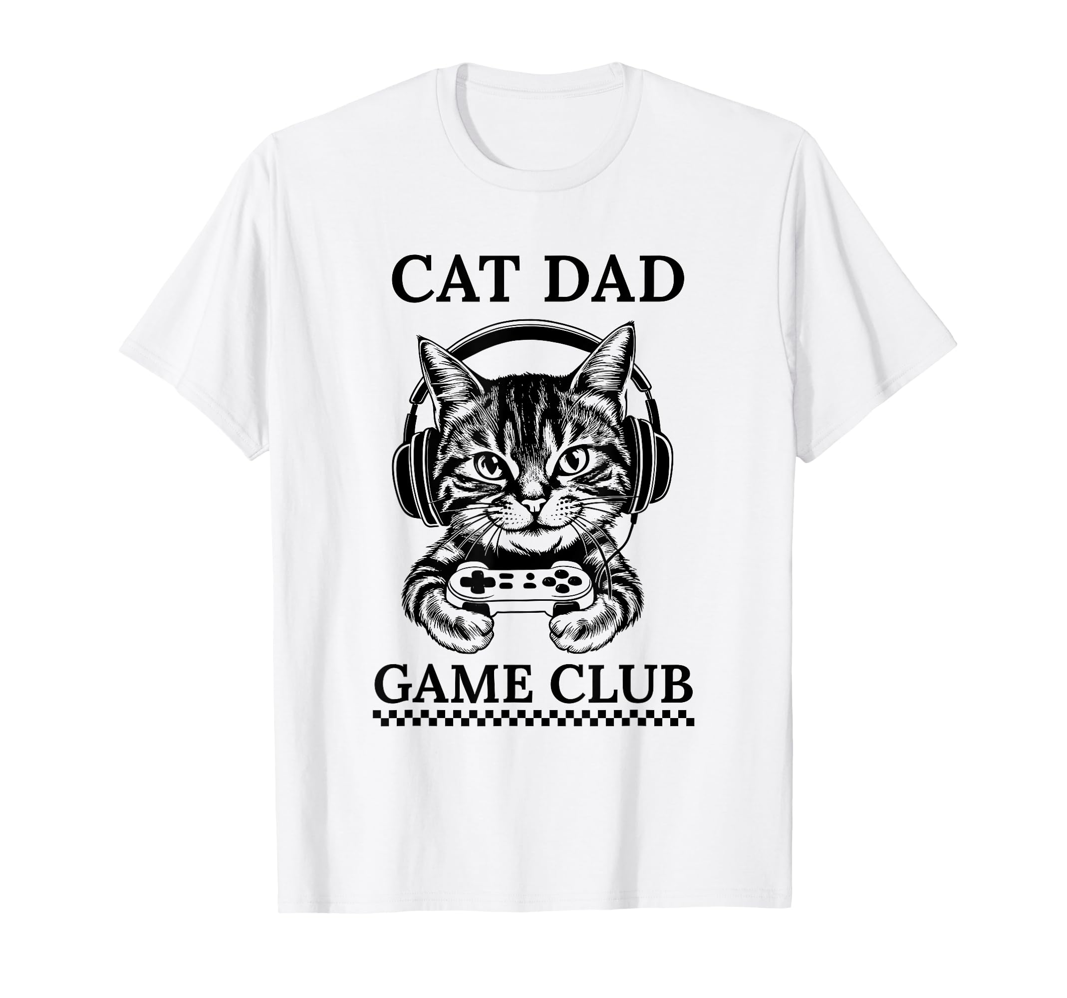 Cat Dad Gamer Club Funny Gaming Cat T-Shirt - Minimalist Print for Adults - T-Shirt, Sweatshirt, Hoodie