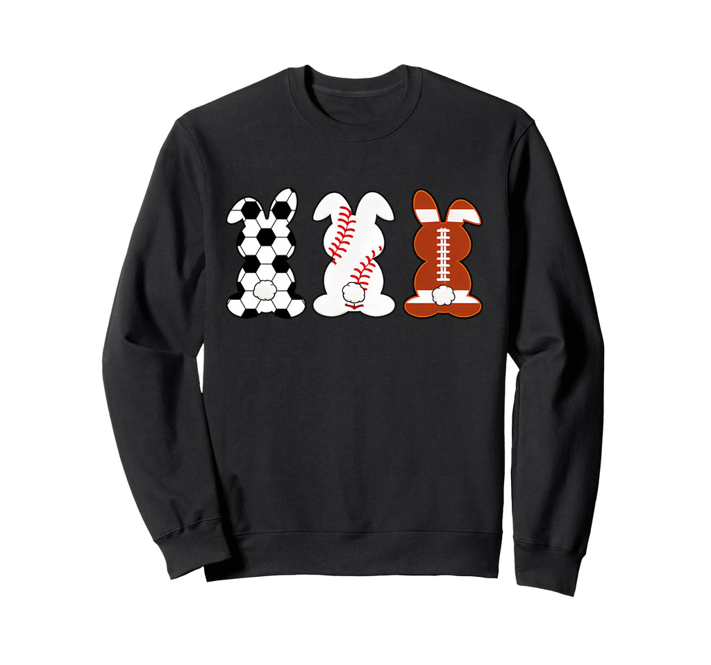 Bunny Football Baseball Sport Funny Sweatshirt - Graphic Print Men Women - T-Shirt, Sweatshirt, Hoodie