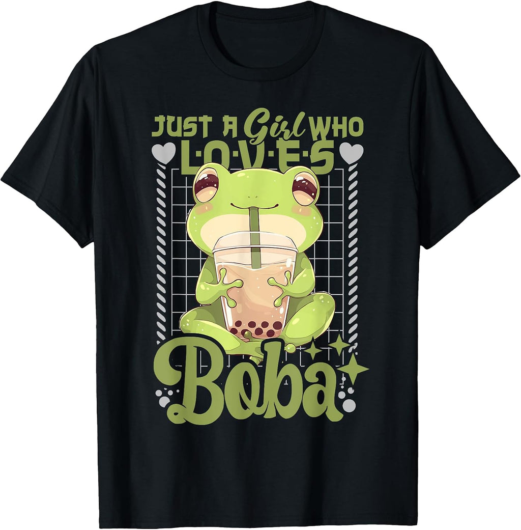 Womens Kawaii Frog Boba Tea Neko - Adult & Kids T-Shirts, Sweatshirts & Hoodies apparel design preview 1