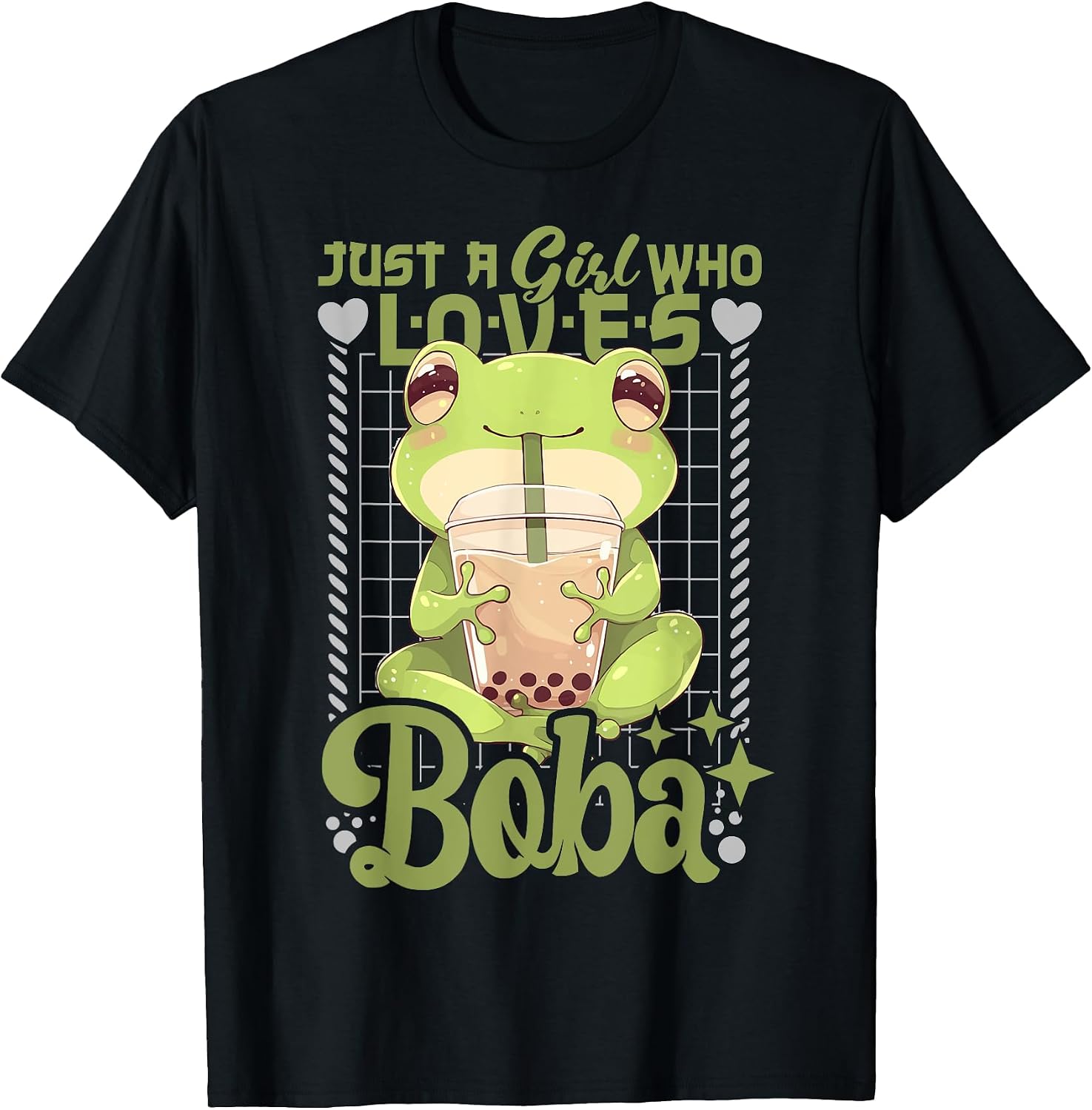 Womens Kawaii Frog Boba Tea Neko - Adult & Kids T-Shirts, Sweatshirts & Hoodies apparel design preview 1