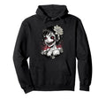 Horror Anime Goth Oni Mask Creepy Hoodie - Minimalist Print for Adults - T-Shirt, Sweatshirt, Hoodie