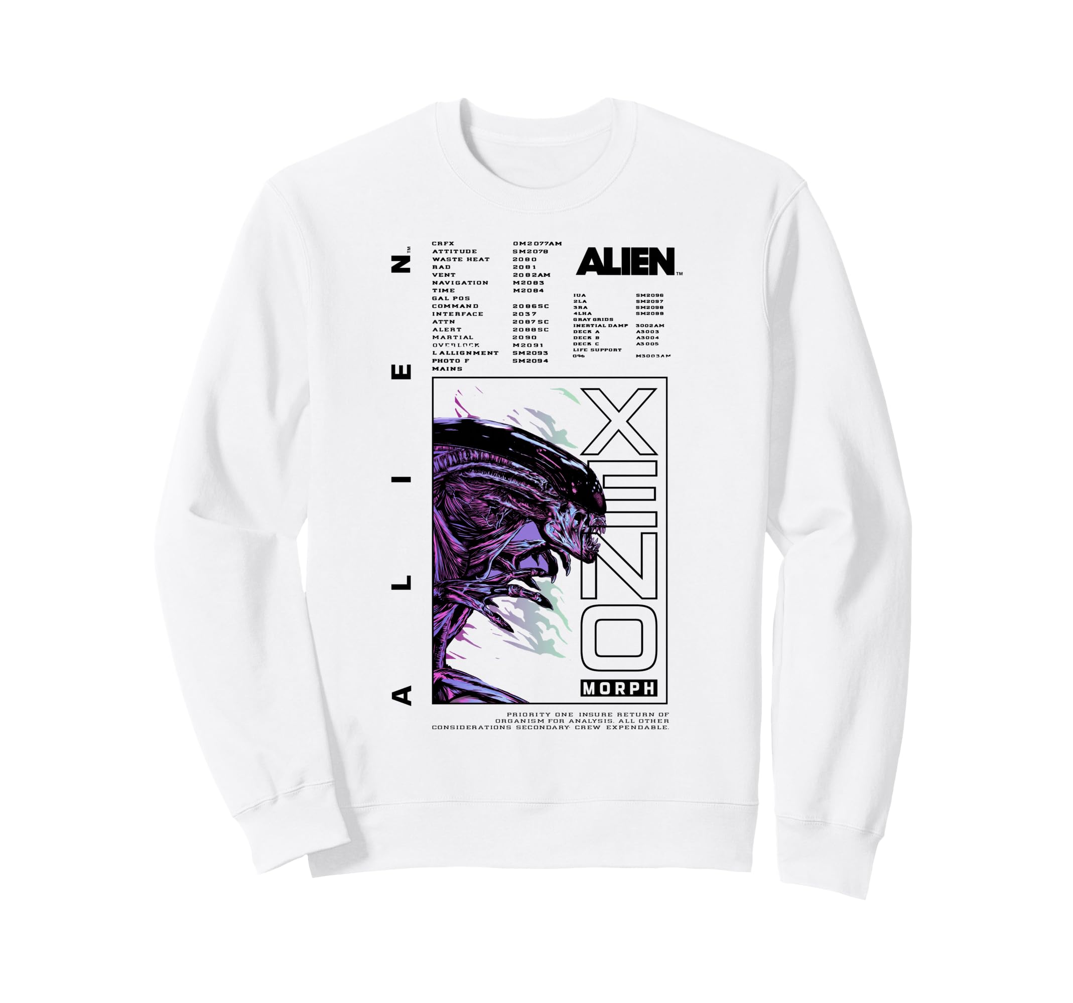Alien Xenomorph Neon Purple 80S Sweatshirt - Trendy Graphic Men Women - T-Shirt, Sweatshirt, Hoodie