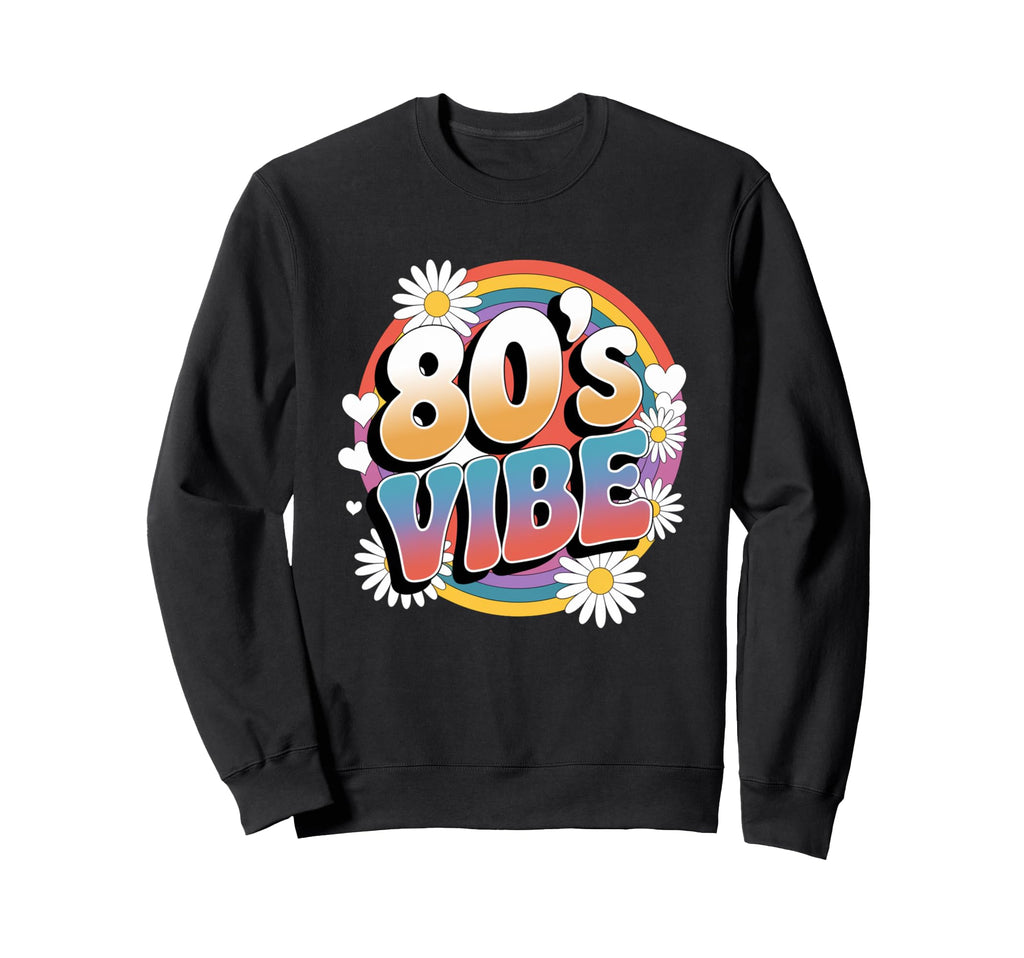 80S Vibe Rainbow Groovy Daisy Sweatshirt - Streetwear Style for Adults - T-Shirt, Sweatshirt, Hoodie