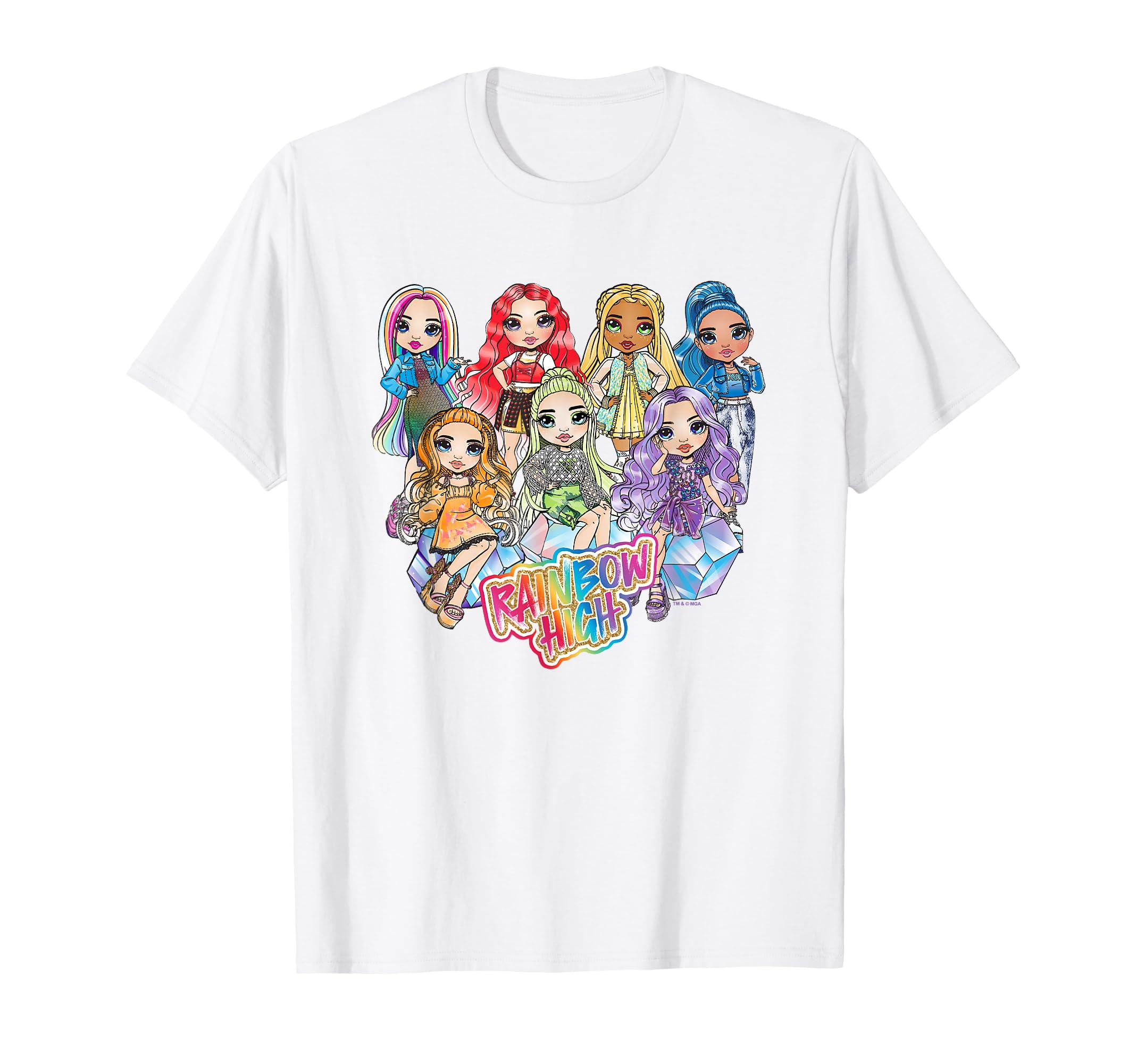 Rainbow High Colorful Friends Group T-Shirt - Minimalist Print for Adults - T-Shirt, Sweatshirt, Hoodie