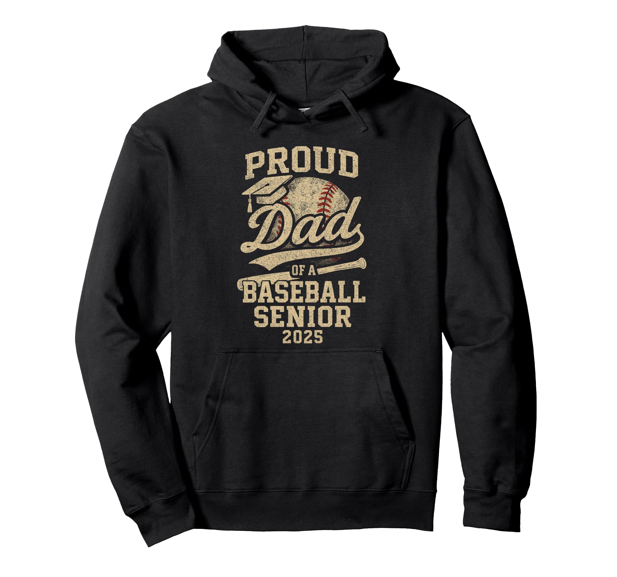 Proud Dad Baseball 2025 Senior Baseball Hoodie - Trendy Graphic for Adults - T-Shirt, Sweatshirt, Hoodie