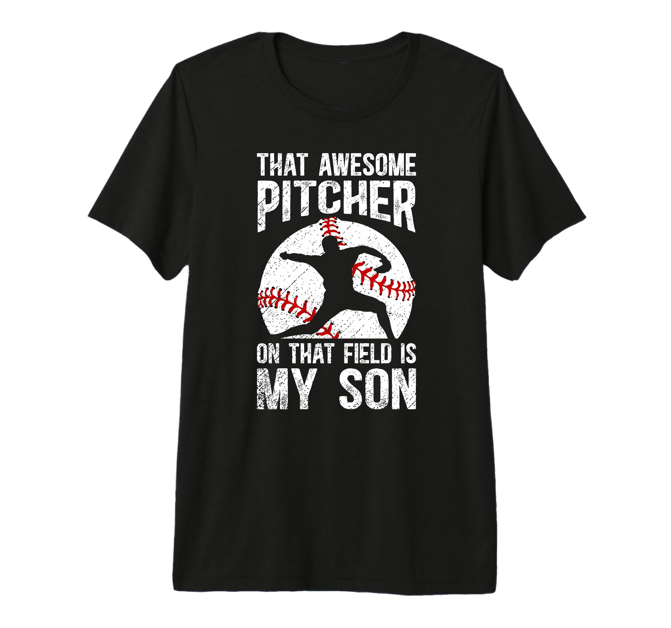 Baseball Pitcher Mom Proud T-Shirt - Casual Everyday Wear Men Women - T-Shirt, Sweatshirt, Hoodie