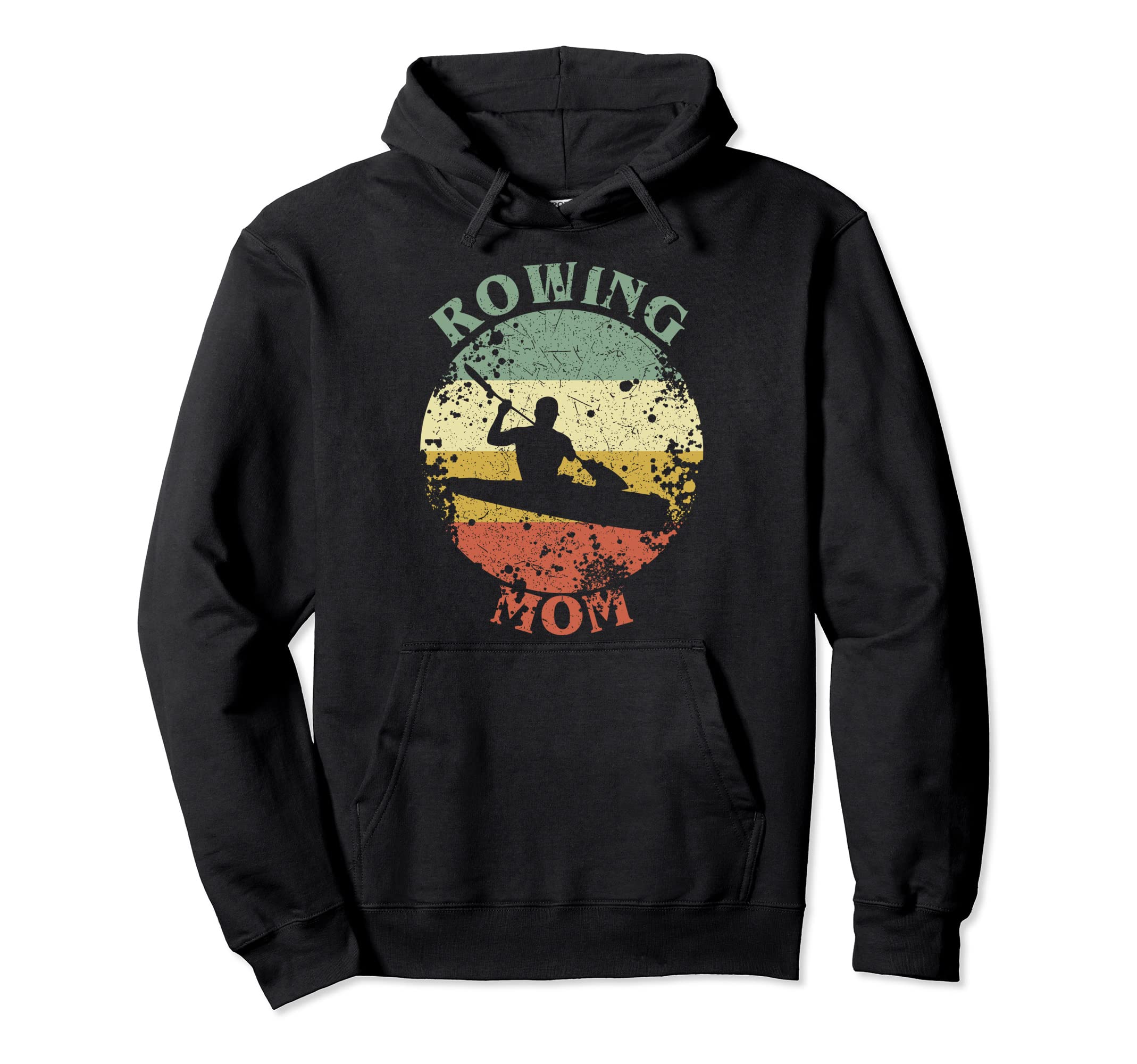 Rowing Mom Mama Distressed Hoodie - Aesthetic Graphic Men Women - T-Shirt, Sweatshirt, Hoodie