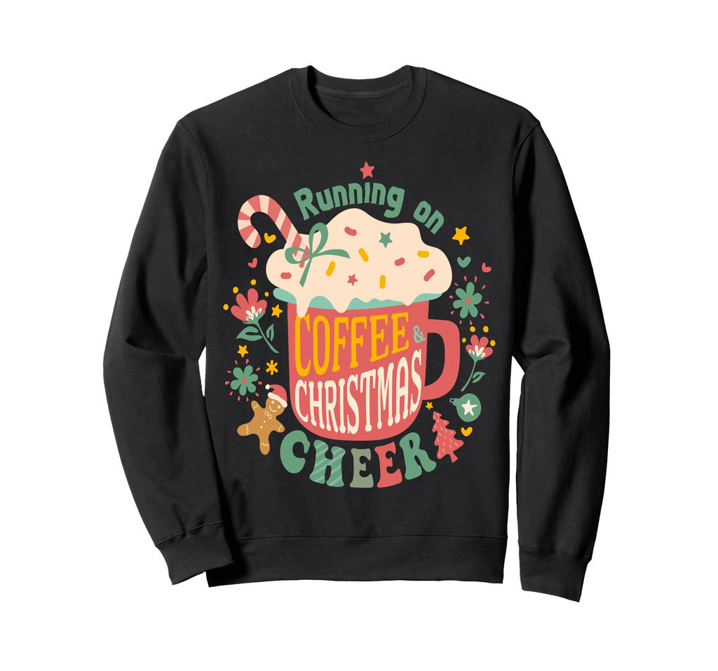 Running Coffee Boho Cheer Latte Sweatshirt - Novelty Apparel for Adults - T-Shirt, Sweatshirt, Hoodie