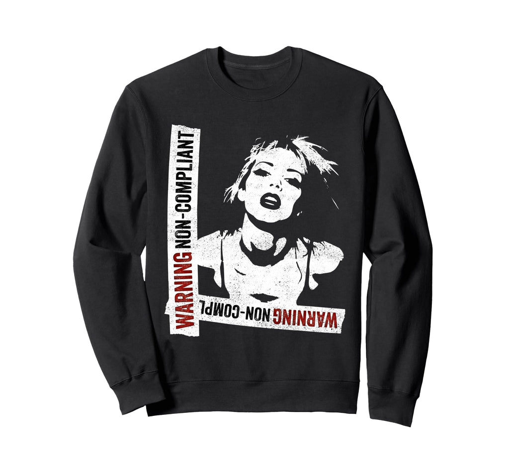 Punk 90S Grunge Stencil Distressed Sweatshirt - Minimalist Print for Adults - T-Shirt, Sweatshirt, Hoodie