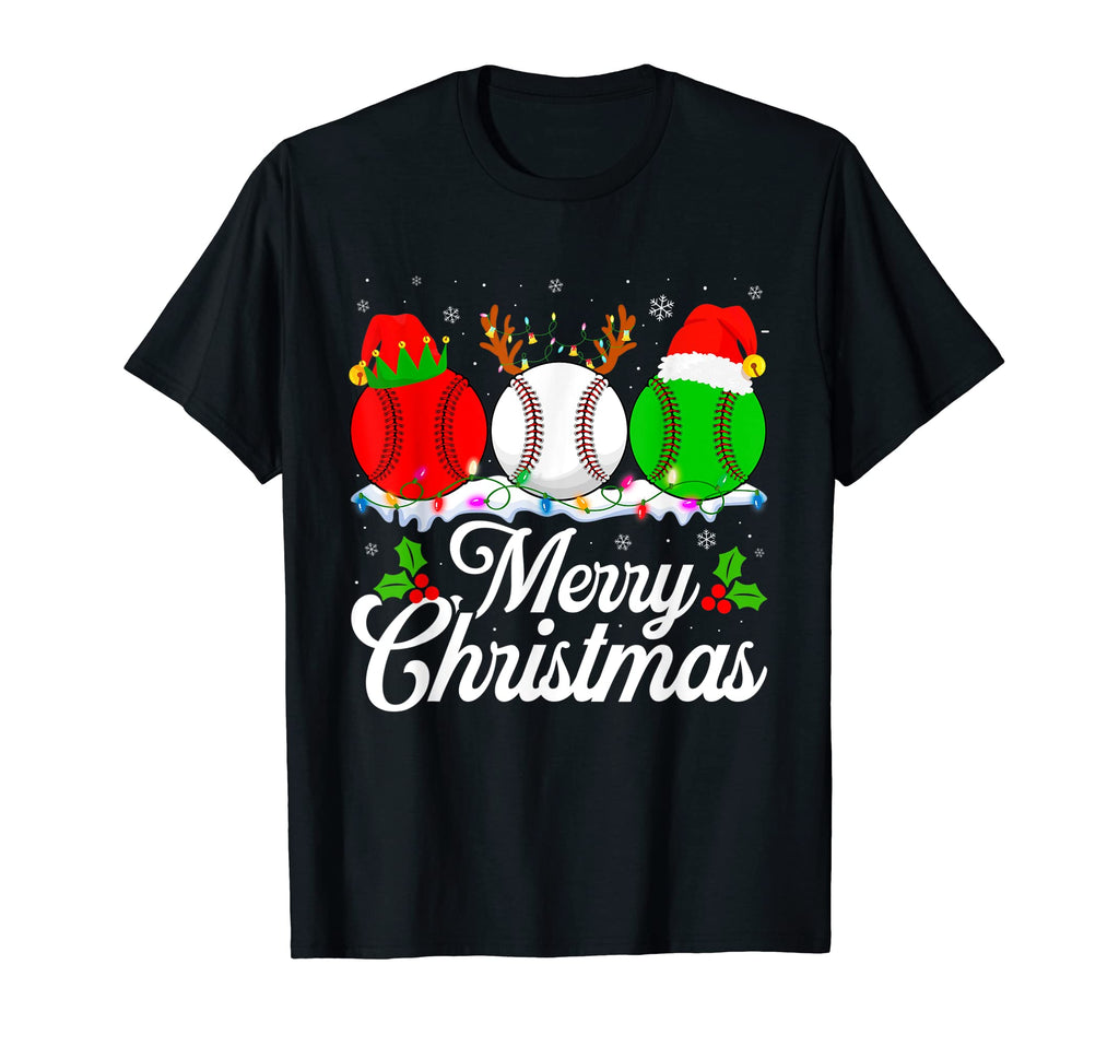 Baseball Santa Hat Light T-Shirt - Minimalist Print for Adults - T-Shirt, Sweatshirt, Hoodie