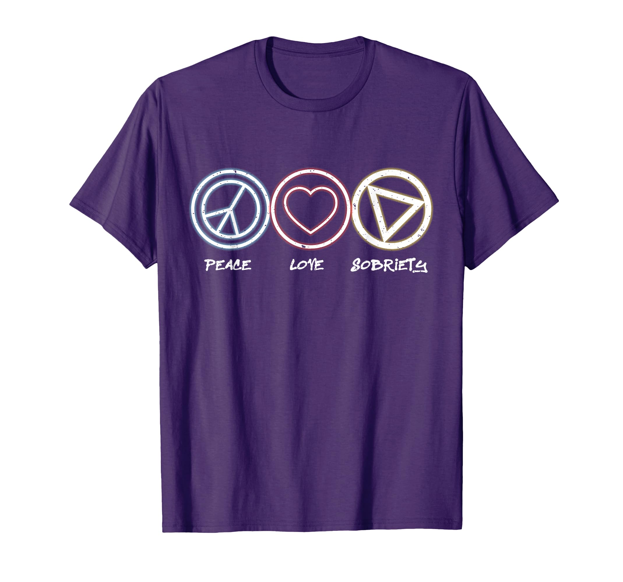 Peace Love Sobriety Alcoholics T-Shirt - Casual Everyday Wear for Adults - T-Shirt, Sweatshirt, Hoodie