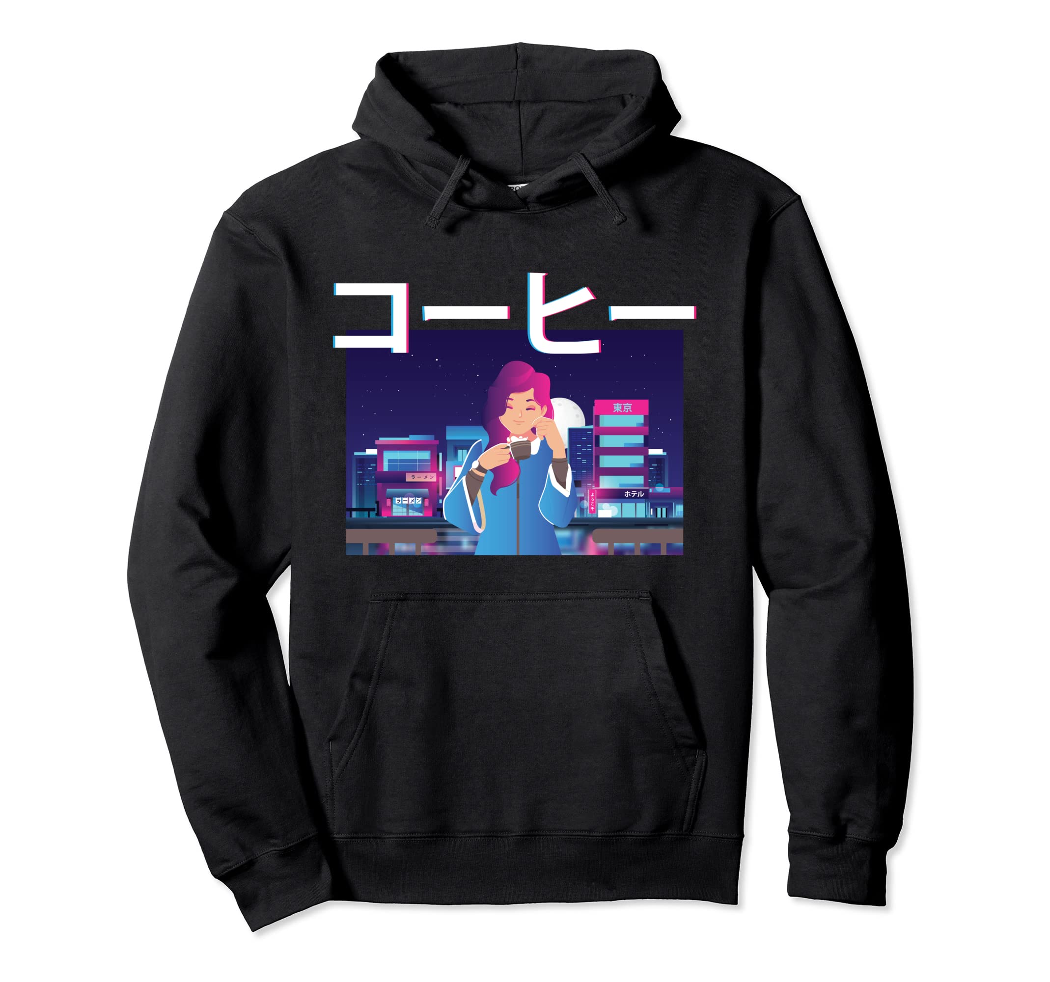Manga Anime Vaporwave Aesthetic Hoodie - Minimalist Print for Adults - T-Shirt, Sweatshirt, Hoodie