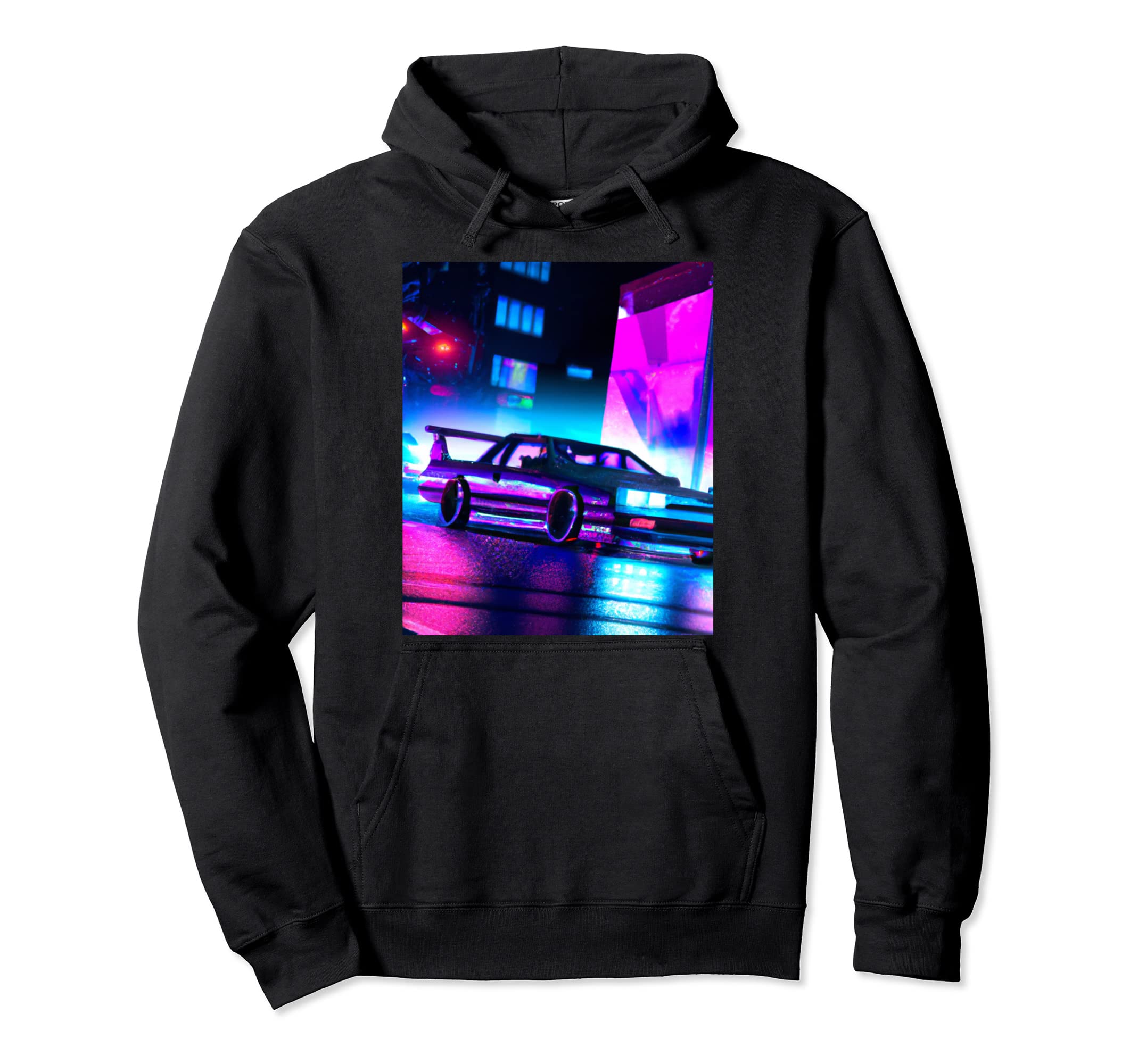 Vaporwave Car Synthwave City Vaporwave Hoodie - Novelty Apparel Men Women - T-Shirt, Sweatshirt, Hoodie