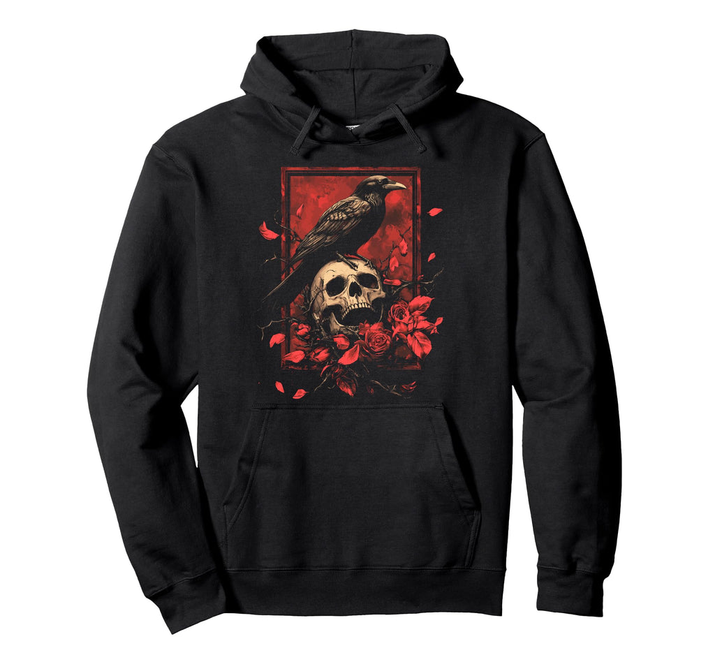 Raven Crow Y2K Grunge Aesthetic Dark Hoodie - Aesthetic Graphic for Adults - T-Shirt, Sweatshirt, Hoodie