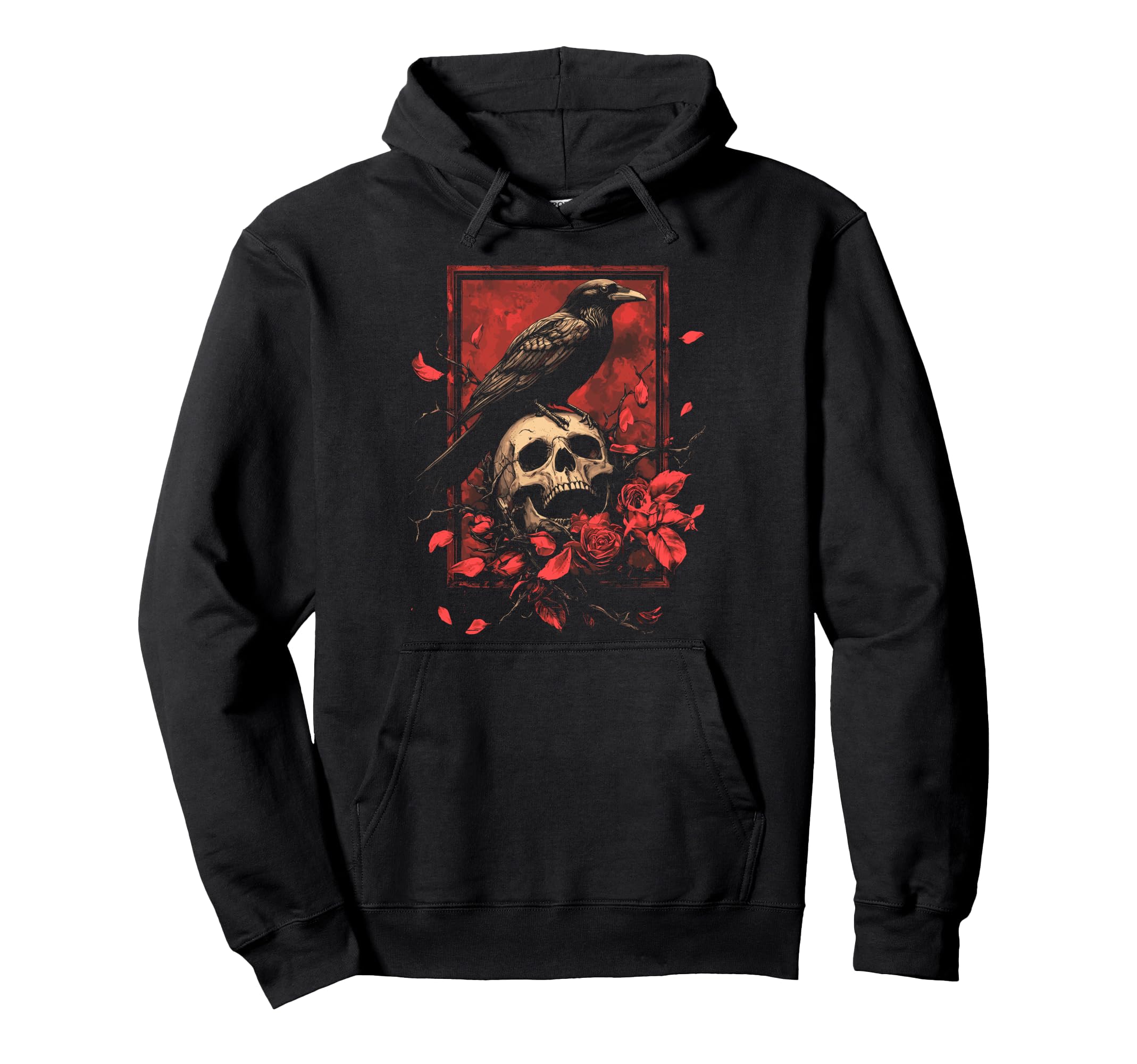 Raven Crow Y2K Grunge Aesthetic Dark Hoodie - Aesthetic Graphic for Adults - T-Shirt, Sweatshirt, Hoodie