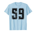 Number 59 Distressed Grunge Jersey T-Shirt - Novelty Apparel for Adults - T-Shirt, Sweatshirt, Hoodie