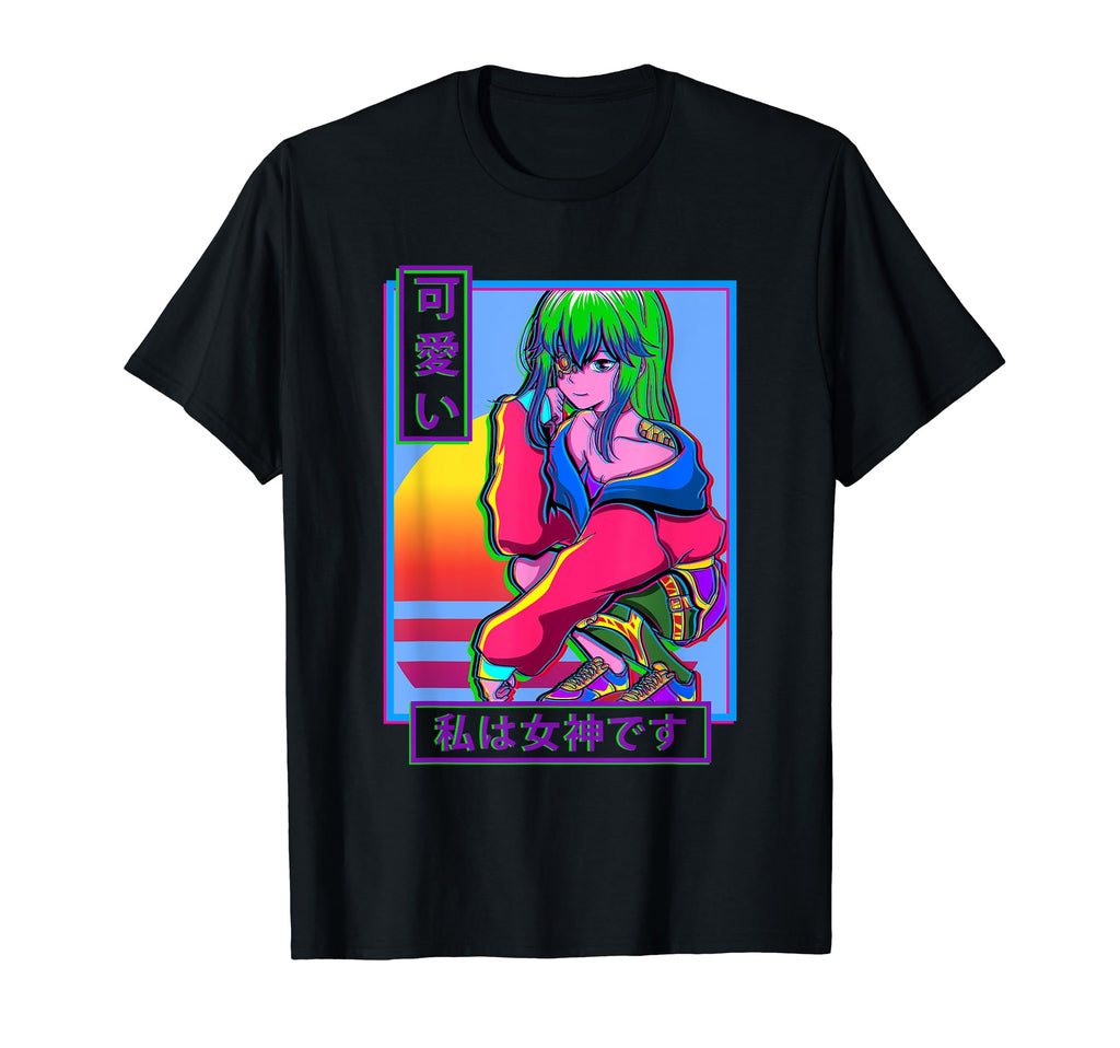 Sad Anime Japanese Kanji Vaporwave T-Shirt - Graphic Print for Adults - T-Shirt, Sweatshirt, Hoodie