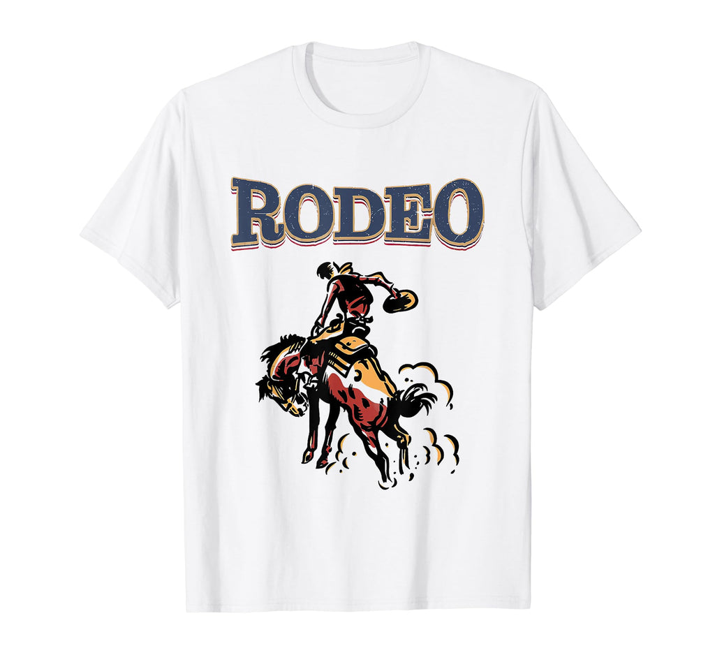 Rodeo 90S Wild West Cowboy Riding Horse T-Shirt - Novelty Apparel Unisex - T-Shirt, Sweatshirt, Hoodie