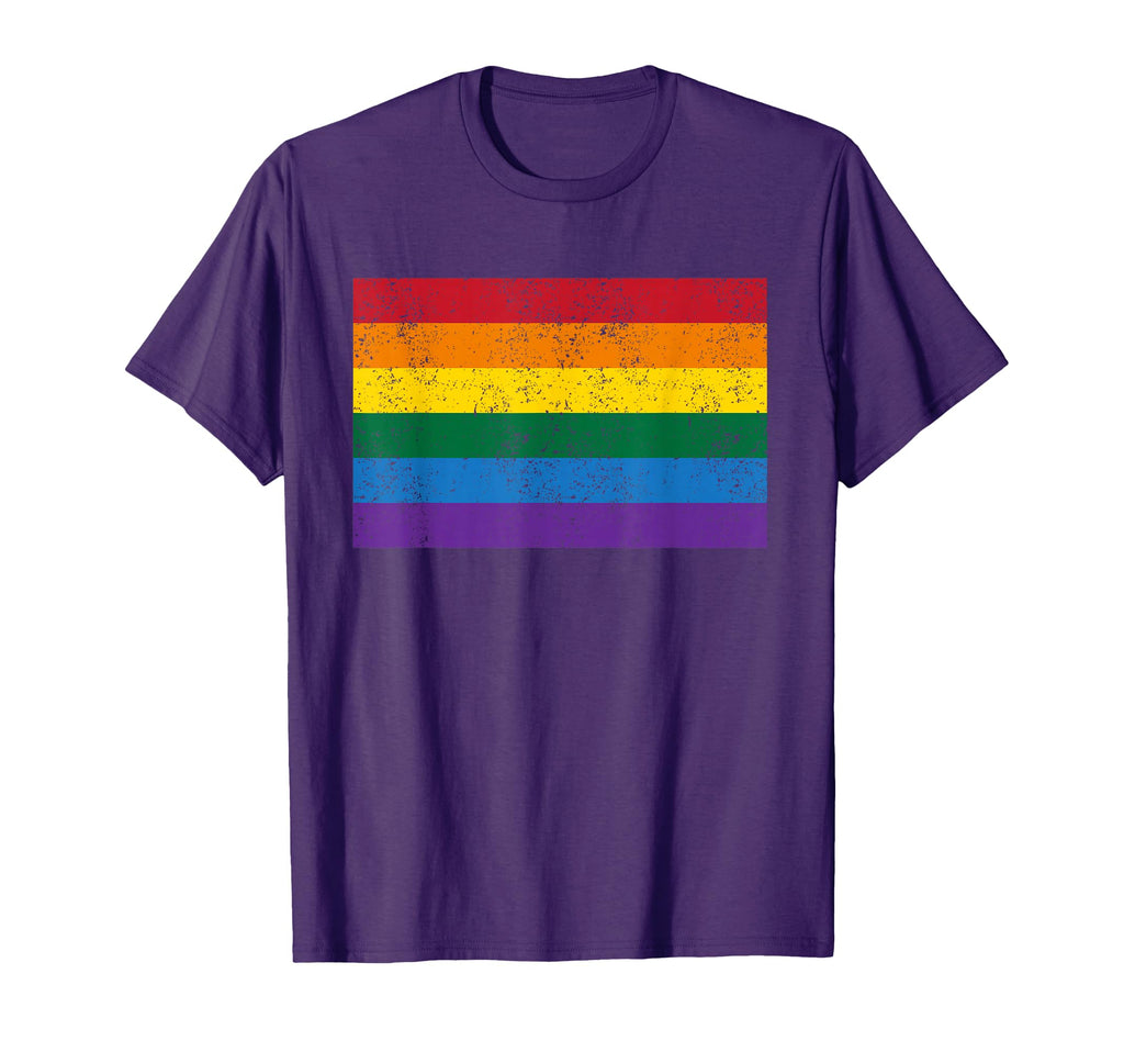 Distressed Gay Pride Flag Gay Flag T-Shirt - Minimalist Print for Adults - T-Shirt, Sweatshirt, Hoodie