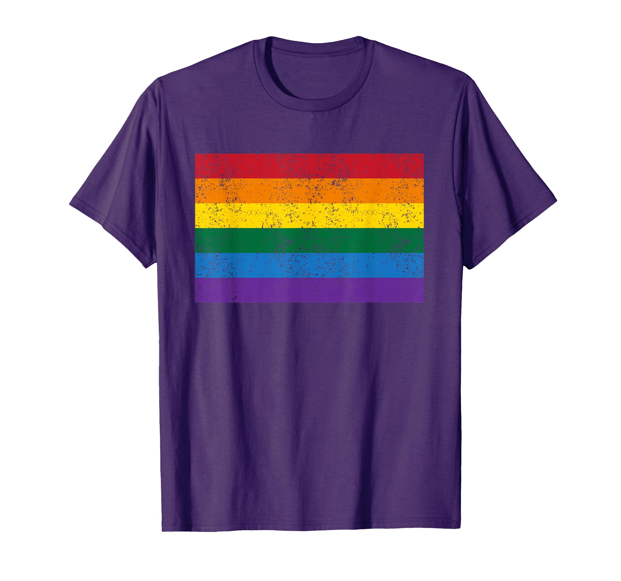 Distressed Gay Pride Flag Gay Flag T-Shirt - Minimalist Print for Adults - T-Shirt, Sweatshirt, Hoodie