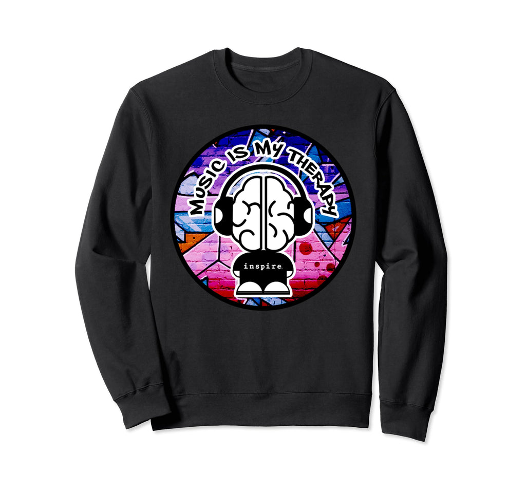 Inspire Brand Music Is My Therapy Sweatshirt - Trendy Graphic Men Women - T-Shirt, Sweatshirt, Hoodie