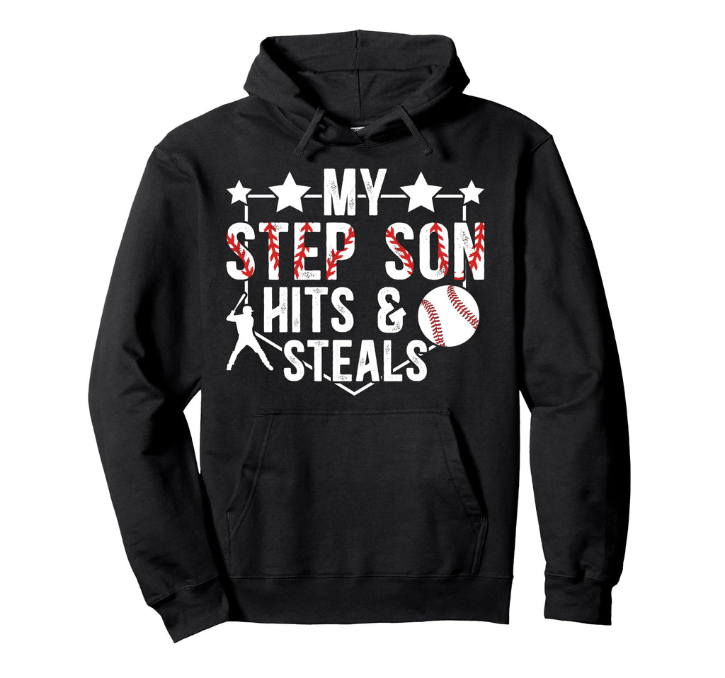 Funny Baseball Step Dad Baseball Player Hoodie - Graphic Print for Adults - T-Shirt, Sweatshirt, Hoodie