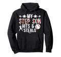Funny Baseball Step Dad Baseball Player Hoodie - Graphic Print for Adults - T-Shirt, Sweatshirt, Hoodie